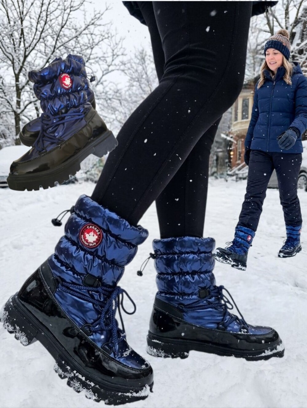 CANADA WEATHER GEAR Women's Varner Metallic Blue Snow/Winter Boots